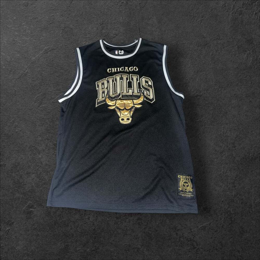 Ultra Game Chicago Bulls Black Gold Basketball Jersey Large
